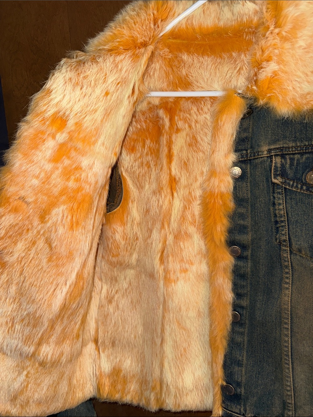 Vintage Denim + Real Fur Statement Jacket - Picture 2 of 3